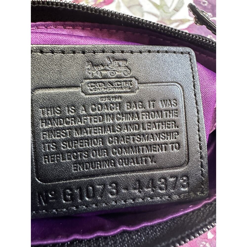 Coach crossbody bag Canvas zebra Black Silver Gray patent trim leather - Picture 6 of 13